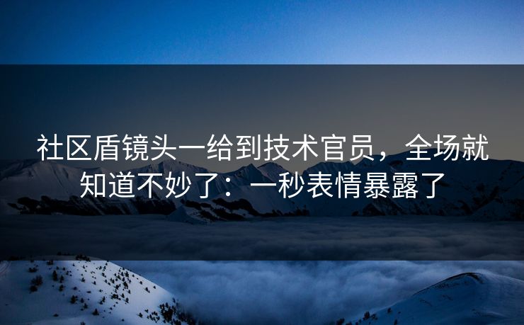 社区盾镜头一给到技术官员，全场就知道不妙了：一秒表情暴露了