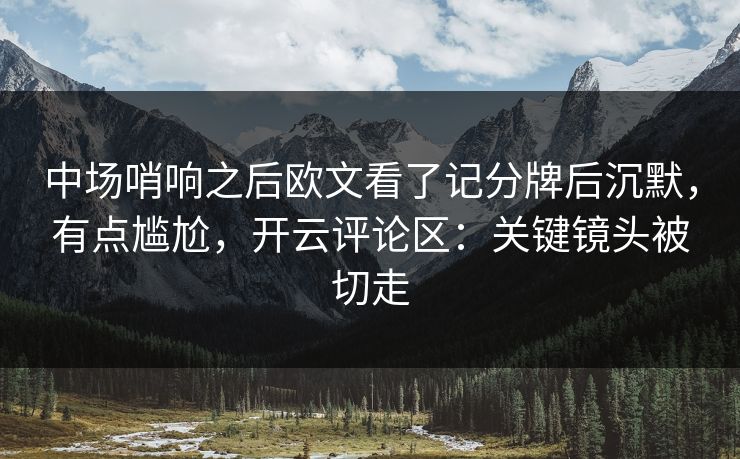 中场哨响之后欧文看了记分牌后沉默，有点尴尬，开云评论区：关键镜头被切走